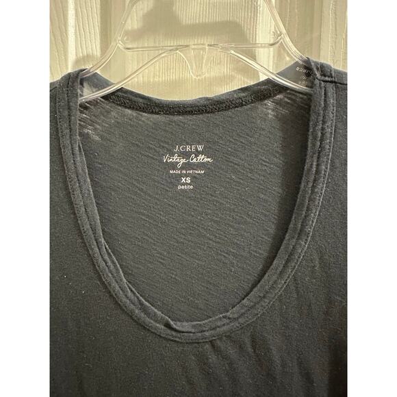 J. Crew Vintage Cotton Scoop Neckline T-Shirt XS Black EUC - Picture 3 of 6
